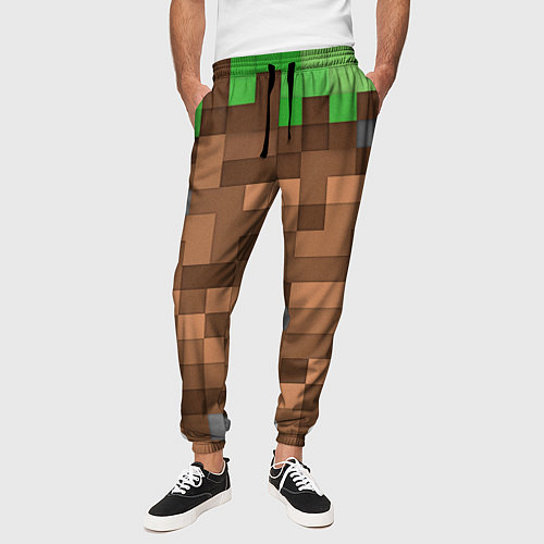 Мужские брюки Блоки майнкрафта / 3D-принт – фото 3
