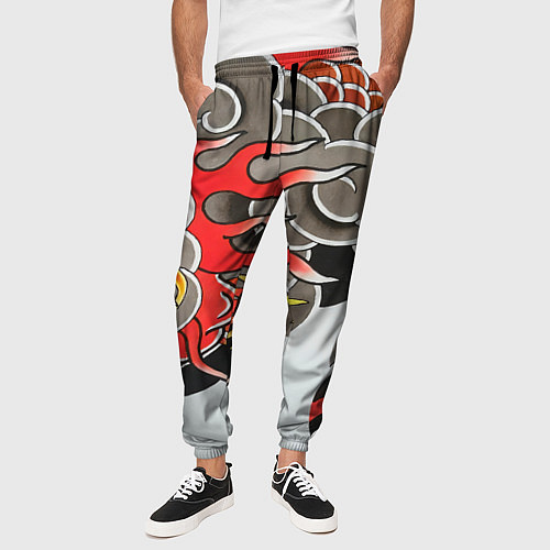Мужские брюки Иредзуми: дракон в дыму / 3D-принт – фото 3
