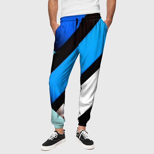 Мужские брюки Спортивная геометрия из полос / 3D-принт – фото 3