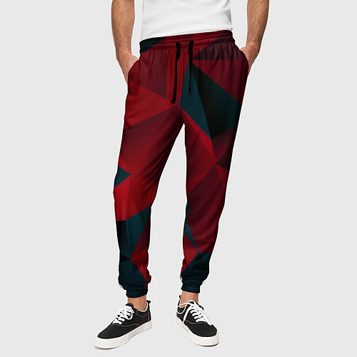 Мужские брюки Битва кубов красный и черный / 3D-принт – фото 3