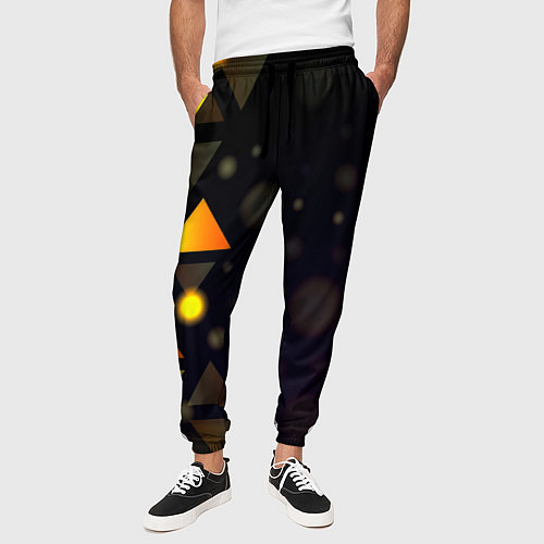 Мужские брюки Светящиеся треугольники боко / 3D-принт – фото 3