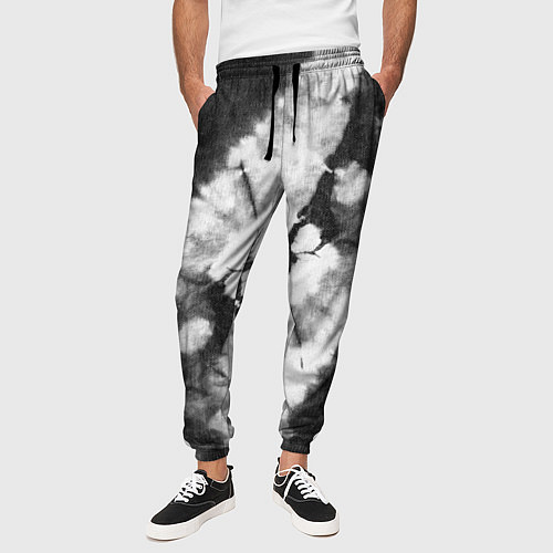 Мужские брюки Черно-белый тай-дай / 3D-принт – фото 3