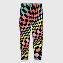 Брюки на резинке мужские Colorful avant-garde chess pattern - fashion, цвет: 3D-принт