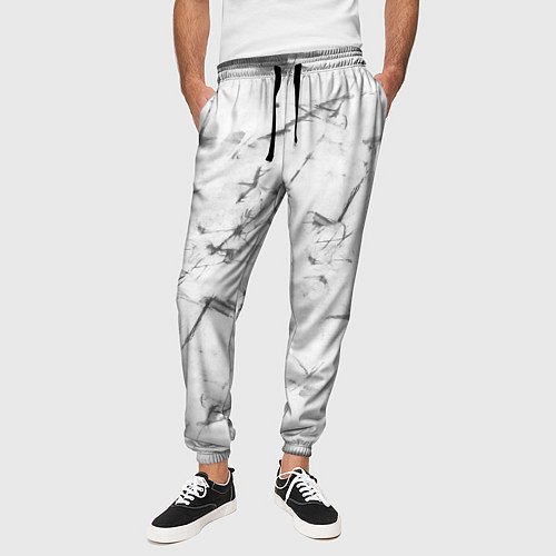 Мужские брюки Серый трещины тай-дай / 3D-принт – фото 3