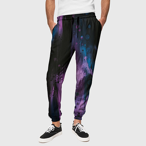 Мужские брюки Фиолетовые абстрактные тени / 3D-принт – фото 3