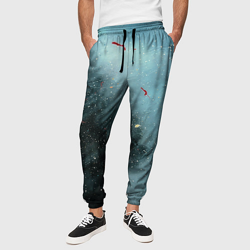 Мужские брюки Синий дым и остатки красок / 3D-принт – фото 3