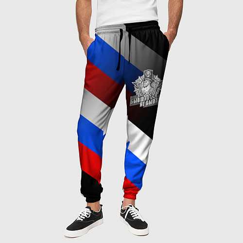 Мужские брюки Пограничные войска - флаг РФ / 3D-принт – фото 3