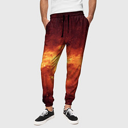 Брюки на резинке мужские Огненная галактика, цвет: 3D-принт — фото 2