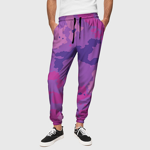 Мужские брюки Фиолетовый камуфляж / 3D-принт – фото 3