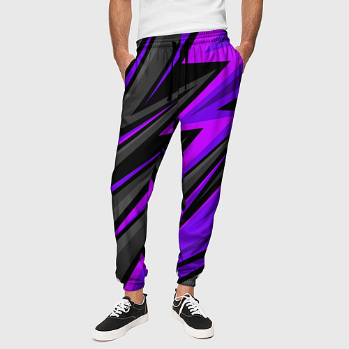Мужские брюки Спорт униформа - пурпурный / 3D-принт – фото 3
