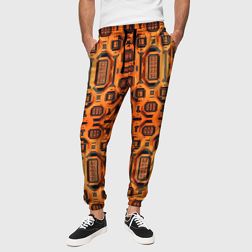 Мужские брюки Оранжевый киберпанк / 3D-принт – фото 3