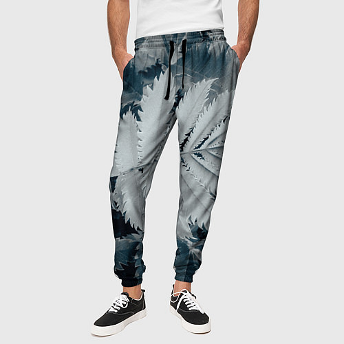 Мужские брюки Белый лист / 3D-принт – фото 3
