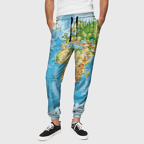 Мужские брюки Атлас мира / 3D-принт – фото 3