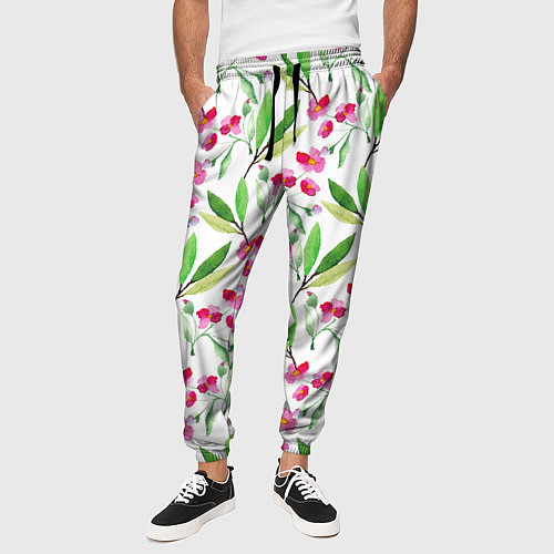 Мужские брюки Tender flowers / 3D-принт – фото 3