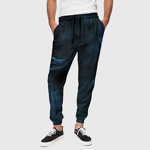 Мужские брюки Синий туман текстура от нейросети / 3D-принт – фото 3