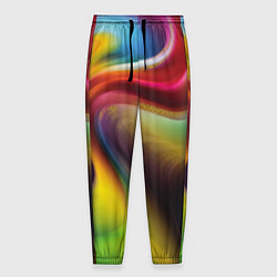 Брюки на резинке мужские Rainbow waves, цвет: 3D-принт