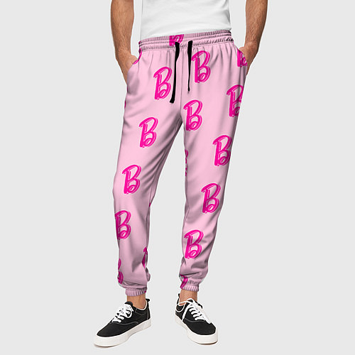 Мужские брюки Барби паттерн буква B / 3D-принт – фото 3