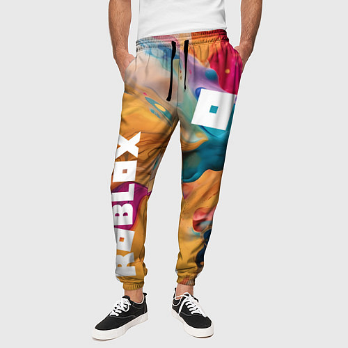 Мужские брюки Roblox Logo Color / 3D-принт – фото 3