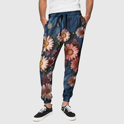 Мужские брюки Хризантемы на джинсе / 3D-принт – фото 3