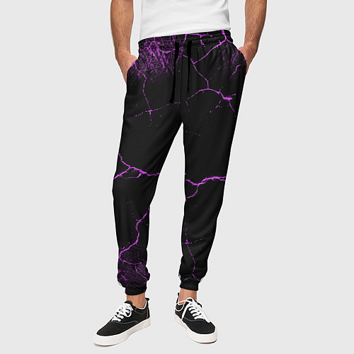 Мужские брюки Молнии - неон / 3D-принт – фото 3