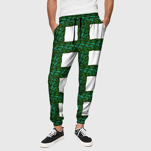 Мужские брюки Зеленые змейки / 3D-принт – фото 3