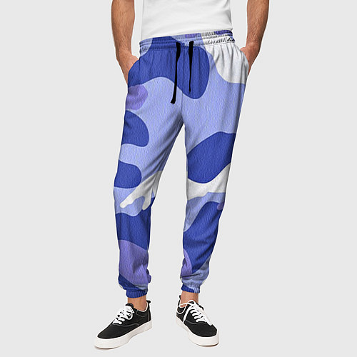 Мужские брюки Камуфляжный узор голубой / 3D-принт – фото 3