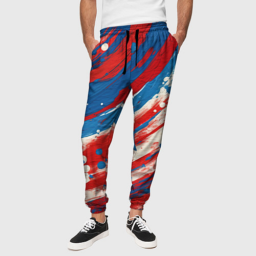 Мужские брюки Краски в цветах флага РФ / 3D-принт – фото 3