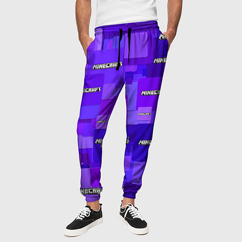 Мужские брюки Minecraft pattern logo / 3D-принт – фото 3