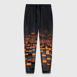 Мужские брюки Черные и оранжевые пиксели