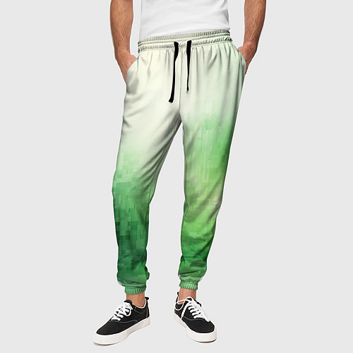 Мужские брюки Травяные пиксели / 3D-принт – фото 3