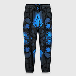 Брюки на резинке мужские Синий абстрактный узор на плитах, цвет: 3D-принт