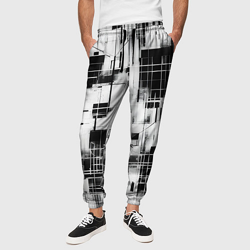 Мужские брюки Кибер Сетка гранж / 3D-принт – фото 3