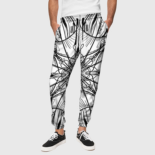 Мужские брюки Абстрактный контрастный паттерн / 3D-принт – фото 3