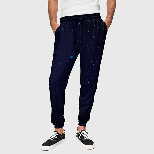 Мужские брюки Тёмный космос и синие звёзды / 3D-принт – фото 3