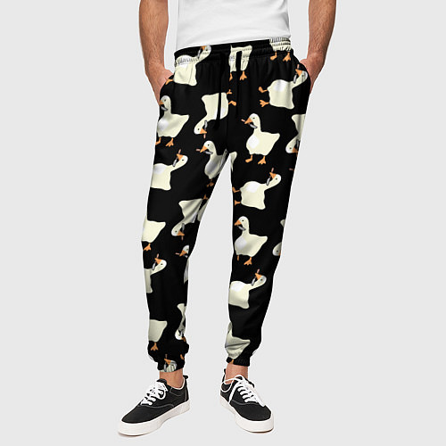 Мужские брюки Паттерн с гусями / 3D-принт – фото 3