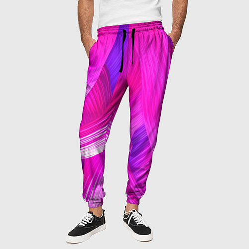 Мужские брюки Розовые лоскуты / 3D-принт – фото 3