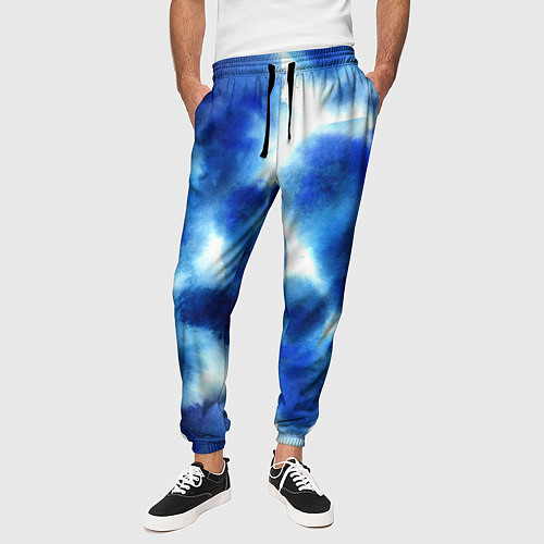 Мужские брюки Акварельные абстрактные пятна напоминающие космос / 3D-принт – фото 3