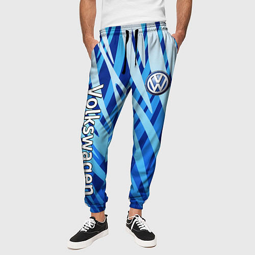 Мужские брюки Volkswagen - синий камуфляж / 3D-принт – фото 3