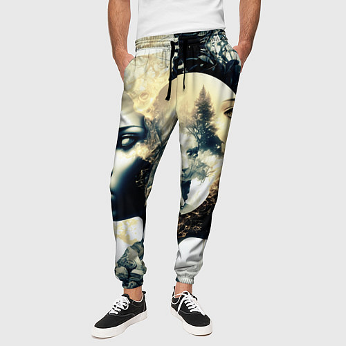 Мужские брюки Игра разума в стиле абстрактный экспрессионизм / 3D-принт – фото 3
