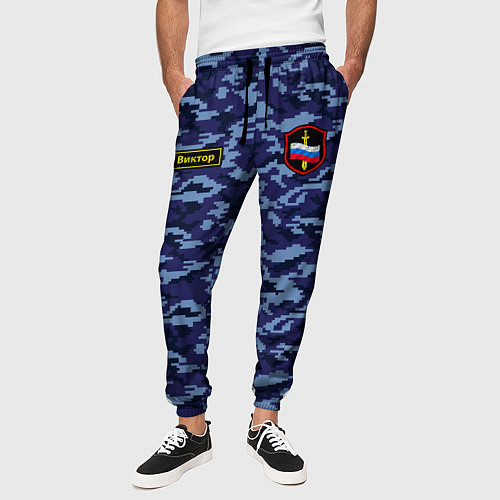 Мужские брюки Камуфляж синий - Виктор / 3D-принт – фото 3