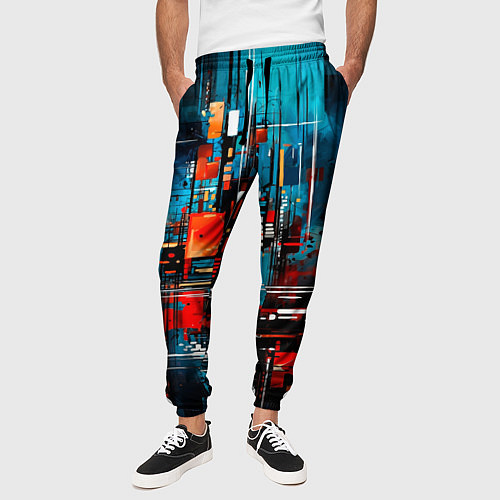 Мужские брюки Городская абстракция / 3D-принт – фото 3