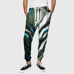 Брюки на резинке мужские Броня адская и райская синяя, цвет: 3D-принт — фото 2