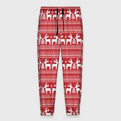 Брюки на резинке мужские Новогодние олени, цвет: 3D-принт