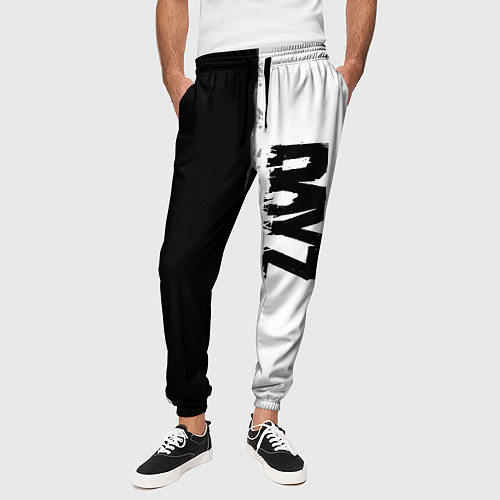 Мужские брюки Dayz черно белый ужас / 3D-принт – фото 3