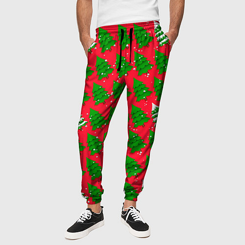 Мужские брюки Рождественские ёлки / 3D-принт – фото 3