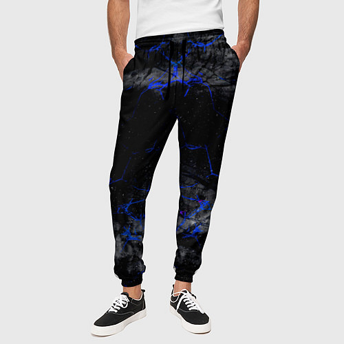Мужские брюки Синие трещины / 3D-принт – фото 3
