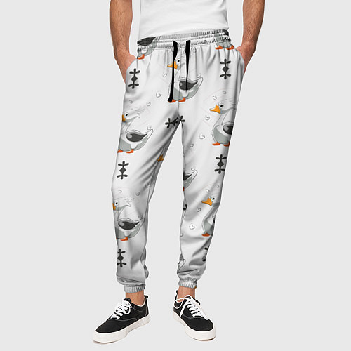 Мужские брюки Гусь и фигуры / 3D-принт – фото 3