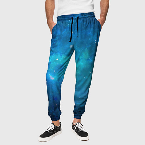 Мужские брюки Голубой космос / 3D-принт – фото 3
