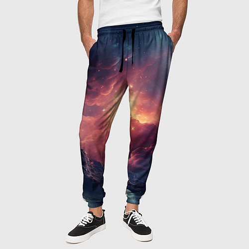Мужские брюки Космические облака / 3D-принт – фото 3