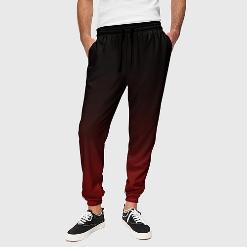 Мужские брюки Градиент от тёмного до тёмно красного / 3D-принт – фото 3